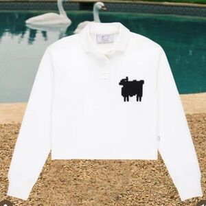 Rowing Blazers x Warm & Wonderful Cropped Sheep Rugby Polo Top